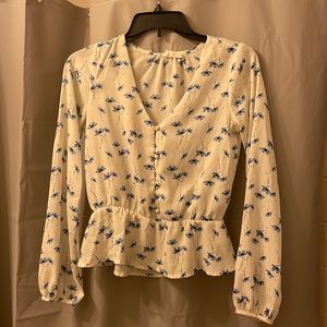 Cinched Waist Long Sleeve Top